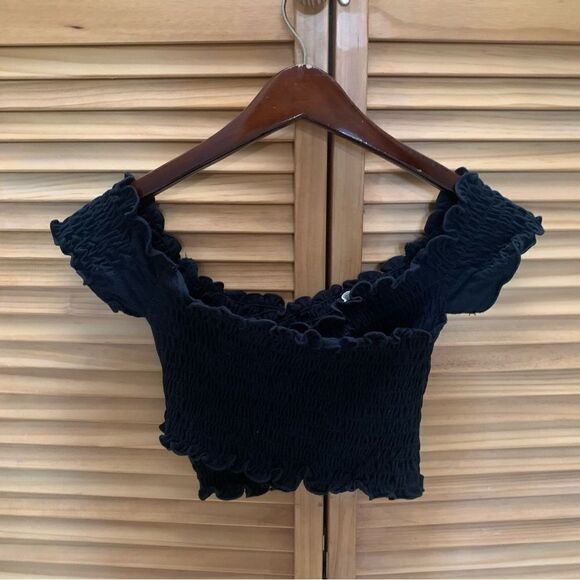 Free People Black Crop Top Small - Picture 4 of 4